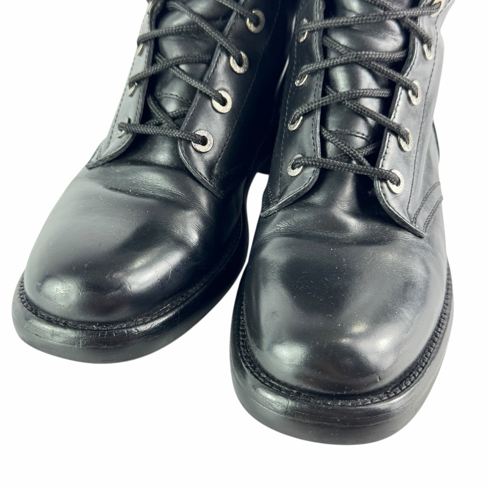 CHANEL Black Leather Women Combat Boots Made in Italy Marked as 40 - 10US - Picture 11 of 16